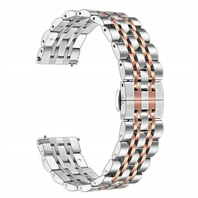 Stainless Steel Watch Strap for Galaxy Watch 4/5/6 – Adjustable Metal Band with Secure Clasp & Multiple Finish Options