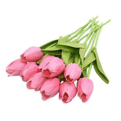 10-Piece Fake Tulips Silk Flowers