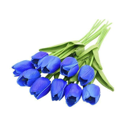 10-Piece Fake Tulips Silk Flowers