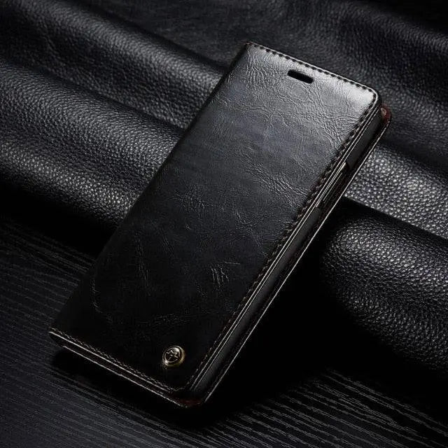 iPhone Leather Case – Fitted Shell with Raised Edges, Camera Protection & Everyday Grip for iPhone 7-11 Series
