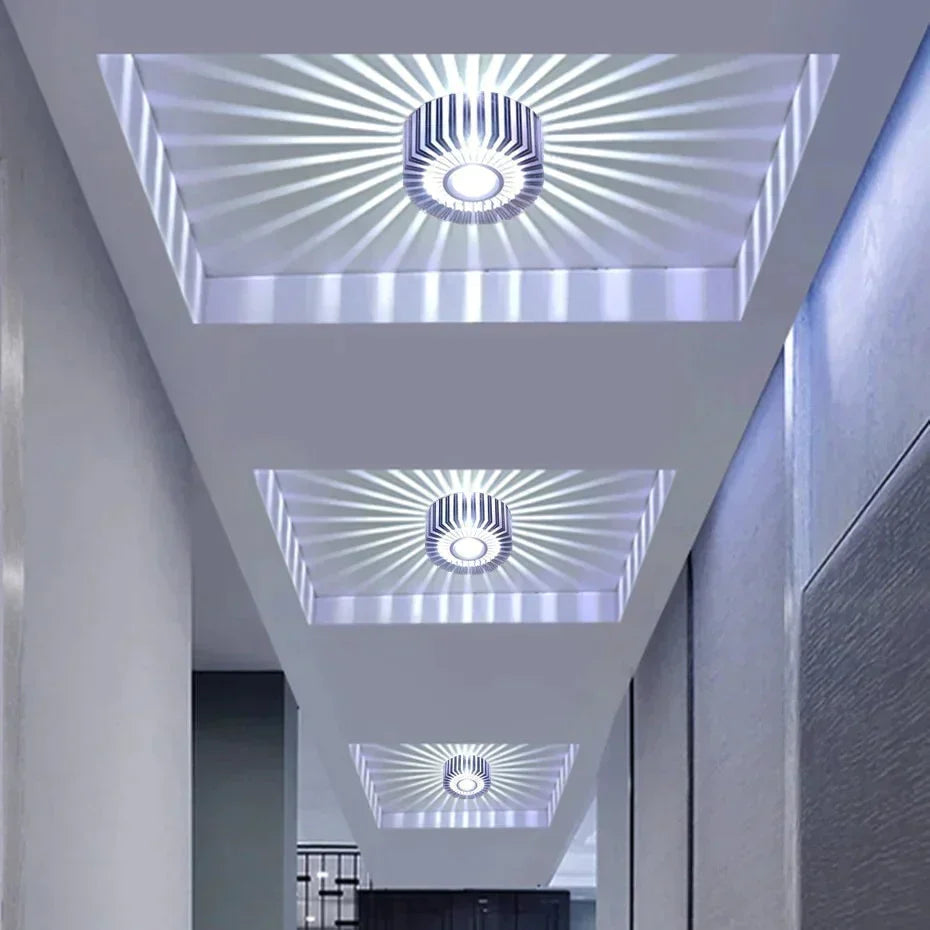 Recessed LED Spotlight 3W Aluminum Downlight for Hallways Bedrooms Kitchens Accent Wall Sconce Modern Compact Ceiling Fixture Indoor
