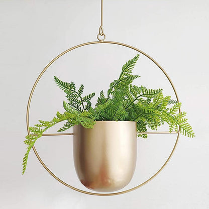 Hanging Plant Holder with Geometric Frame – Modern Wall or Ceiling Mount for Indoor Plants