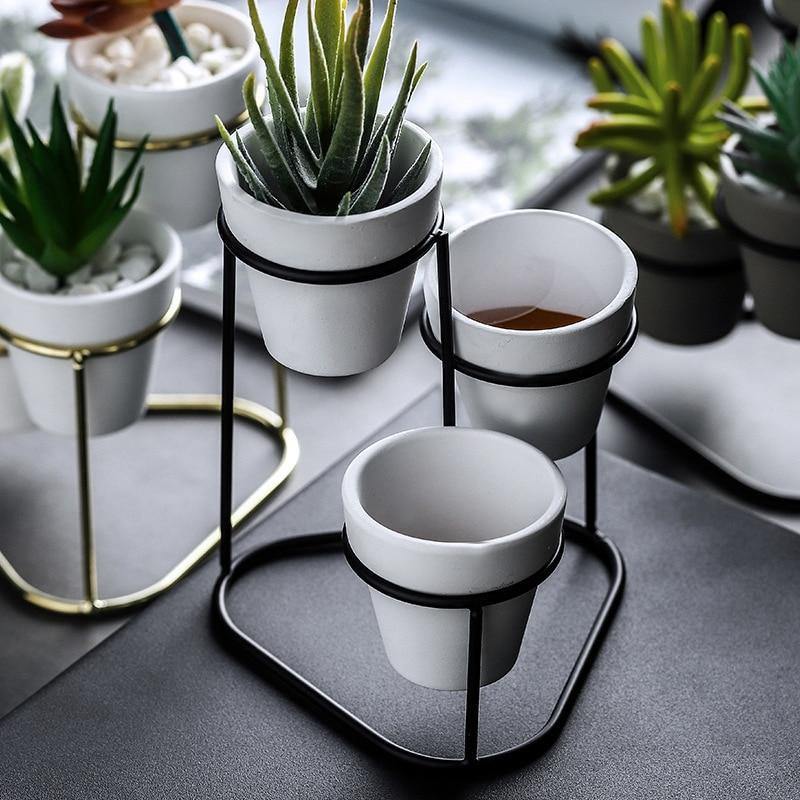 Ceramic Planters with Stand