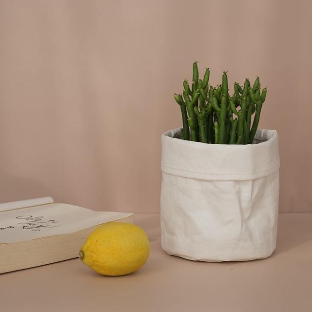 Vintage Fabric Planter Basket