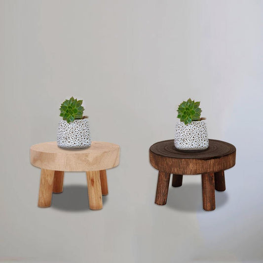 Wooden Plant Holder Seat