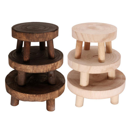 Wooden Plant Holder Seat