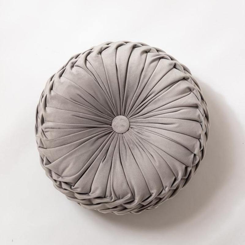 Plush Frill Circular Cushion Toss Pillow