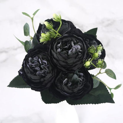 9-Piece Faux Silk Peonies Artificial Flowers