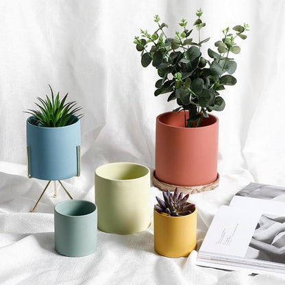 Vibrant Traditional Circular Ceramic Pot Planter