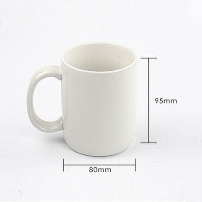Novelty Coffee Mug with Raised Finger Handle White Ceramic 12 oz for Home Office Kitchen