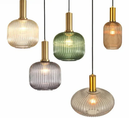 Glass Shade Hanging Ceiling Light E27 Socket Multi-Color Options for Kitchen Island Dining Room Bar Lounge Adjustable Cable Mid-Century Styl