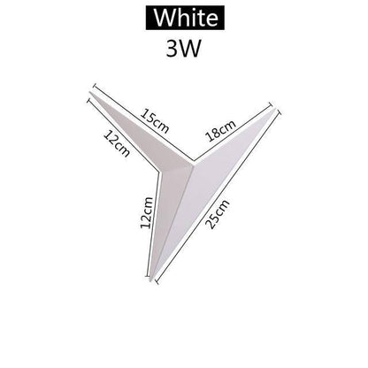 Triangle Metal Sconce 3W LED Downlight for Bedroom Living Room Hallway Black White Gold Modern Geometric Accent Light Fixture Wall Mount Con