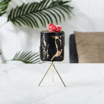 Geometric Marbled Serenity Planter