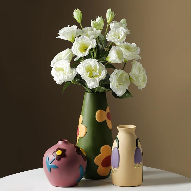 Colorful Ceramic Flower Vases