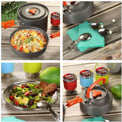 Outdoor Essentials | Portable Gas Camping Stove Set with Lightweight Cookware | Compact Gear for Hiking and Picnics