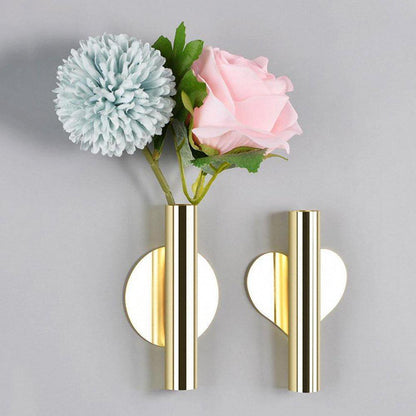 Sleek Metal Tube Vase