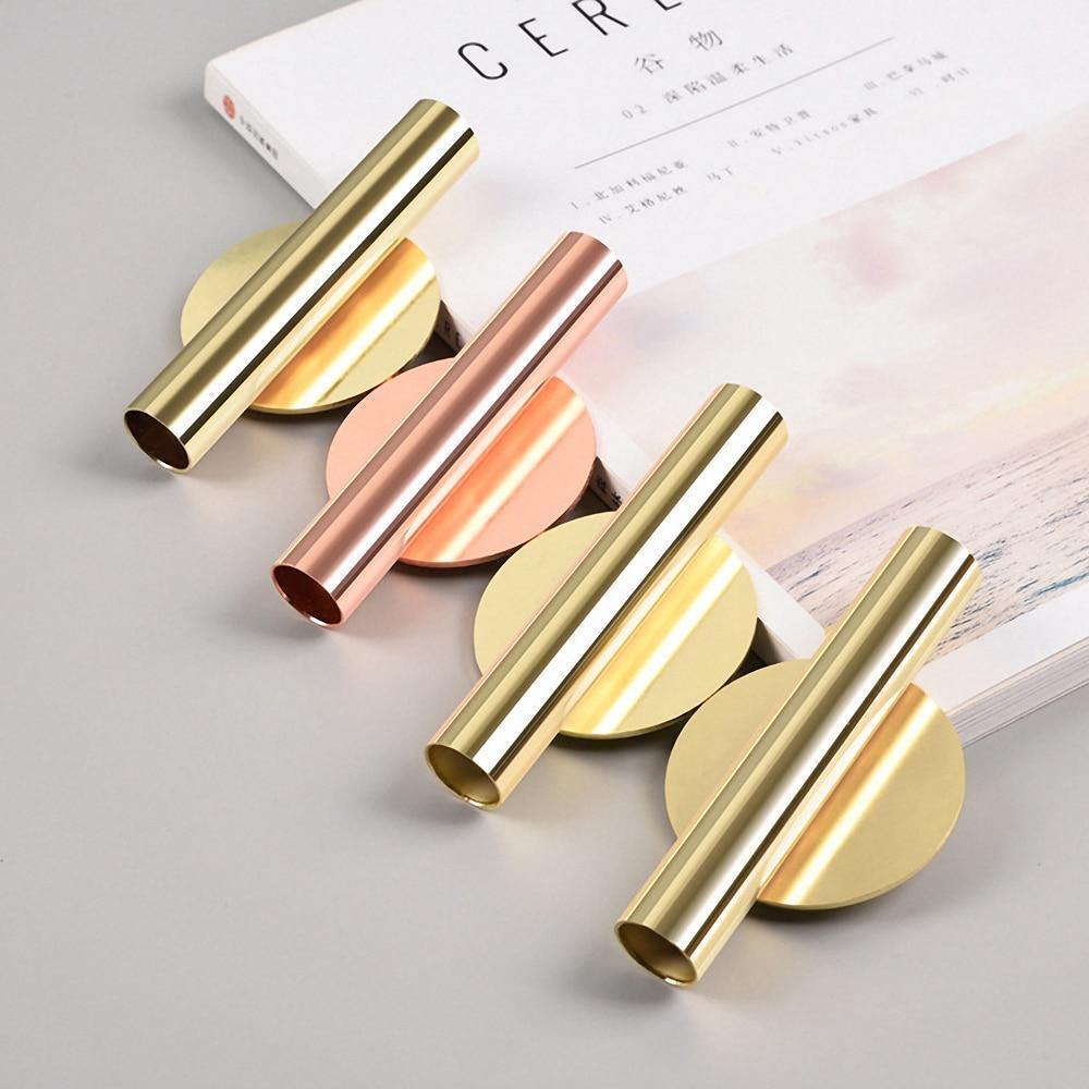 Sleek Metal Tube Vase