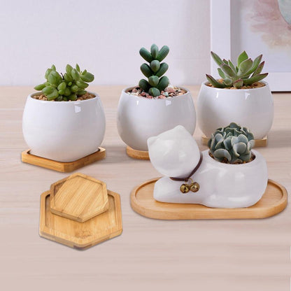 Bamboo Planter Saucer Trays