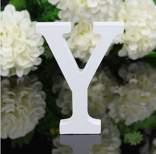 White Standing Mountable Wood Letter
