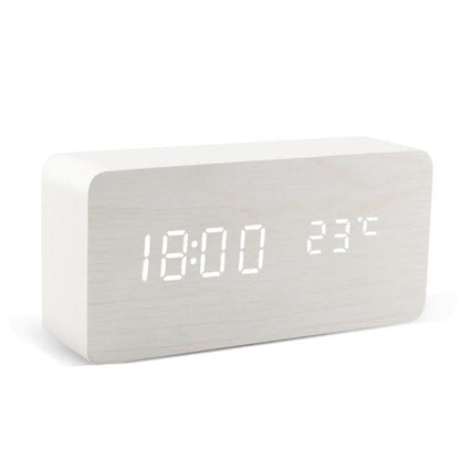 Wooden Block LED Alarm Clock