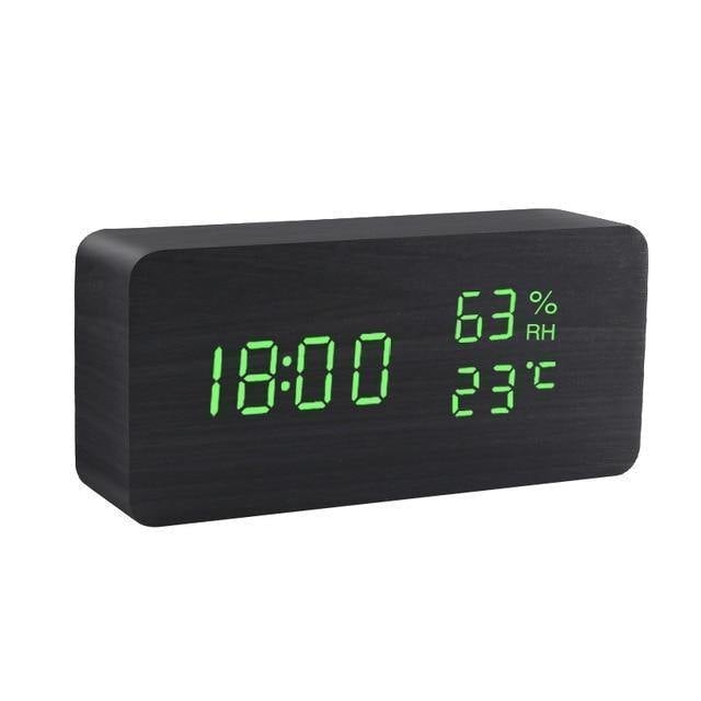 Wooden Block LED Alarm Clock