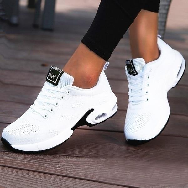 Women's Cushioned Platform Walking Shoes | Shock-Absorbing Orthopedic Sneakers with 1.6 in Lift | Breathable Mesh Athletic Footwear for