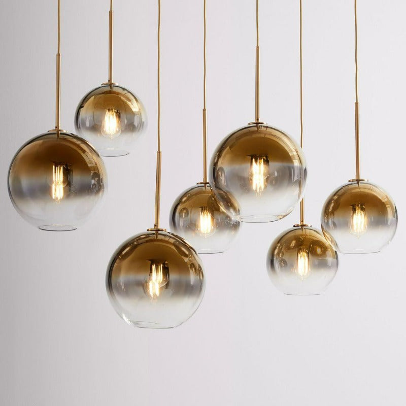 Stylish Brass Pendant Light with Glass Shade