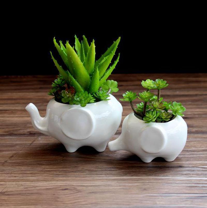Ceramic Elephant Plant Holder