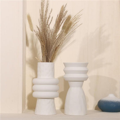 Alora White Pottery Vases