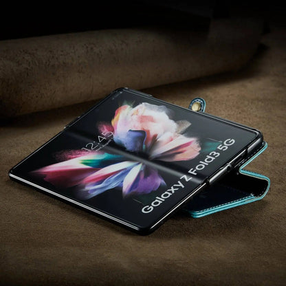 Folio Wallet Case for Samsung Galaxy Z Fold 3 – Genuine Leather Cover with Card Slots for Samsung Z Fold 3 5G – Full Protection Phone Pouch