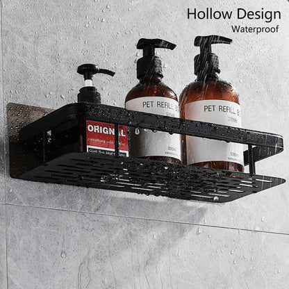 Stylish Metal Bathroom Shelf with Suction Cup Installation | Space-Saving Storage Solution for Organizing Essentials