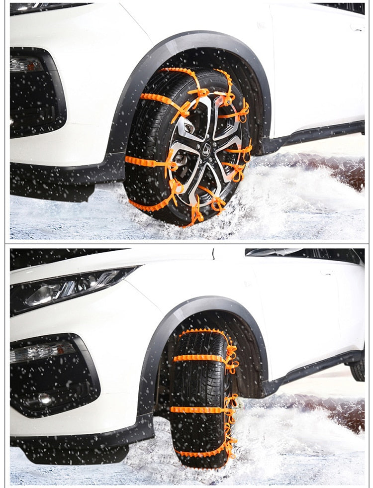 Tire Traction Straps for Snow and Ice - Emergency Anti-Slip Wheel Grips for Cars, SUVs, Trucks - Reusable Winter Driving Aid Kit