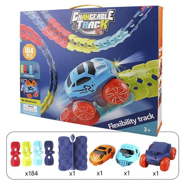Flexible Magnetic Race Track Set with Glow-in-the-Dark Car for Kids | Educational STEM Building Toy