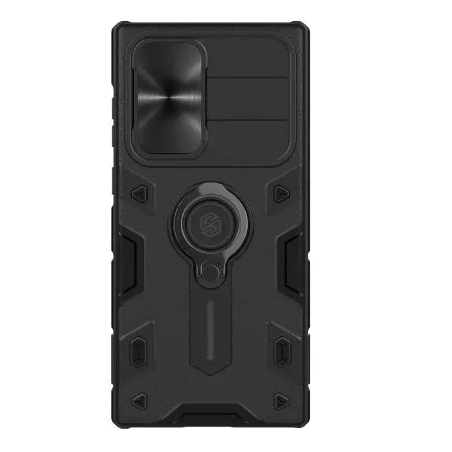 Aluminum Kickstand Phone Case with Camera Guard for Galaxy S22 Ultra – Wireless Charging Compatible