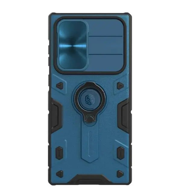 Aluminum Kickstand Phone Case with Camera Guard for Galaxy S22 Ultra – Wireless Charging Compatible