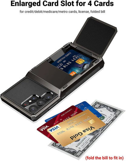 Rugged Drop-Guard Case with Card Slots for Samsung Galaxy S22 Series – Ultra, Plus & Standard Models