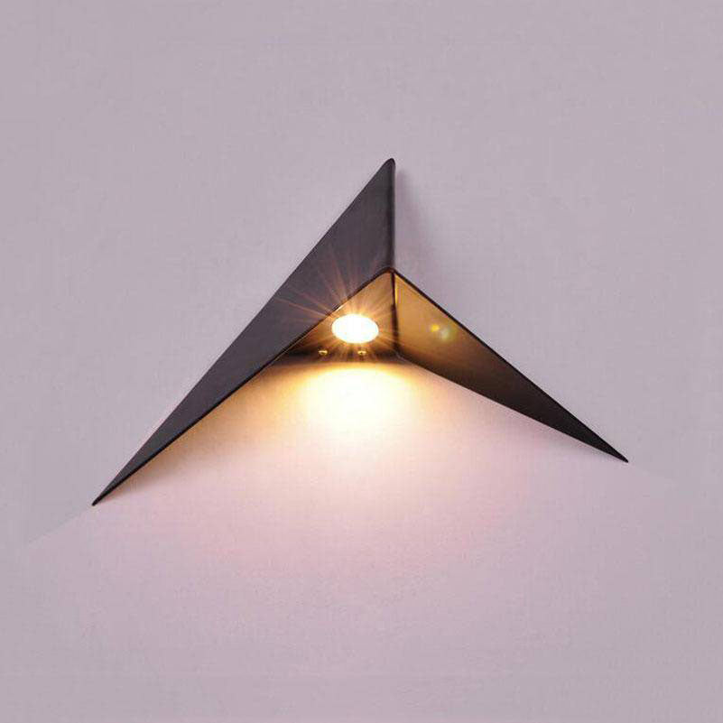 Triangle Metal Sconce 3W LED Downlight for Bedroom Living Room Hallway Black White Gold Modern Geometric Accent Light Fixture Wall Mount Con