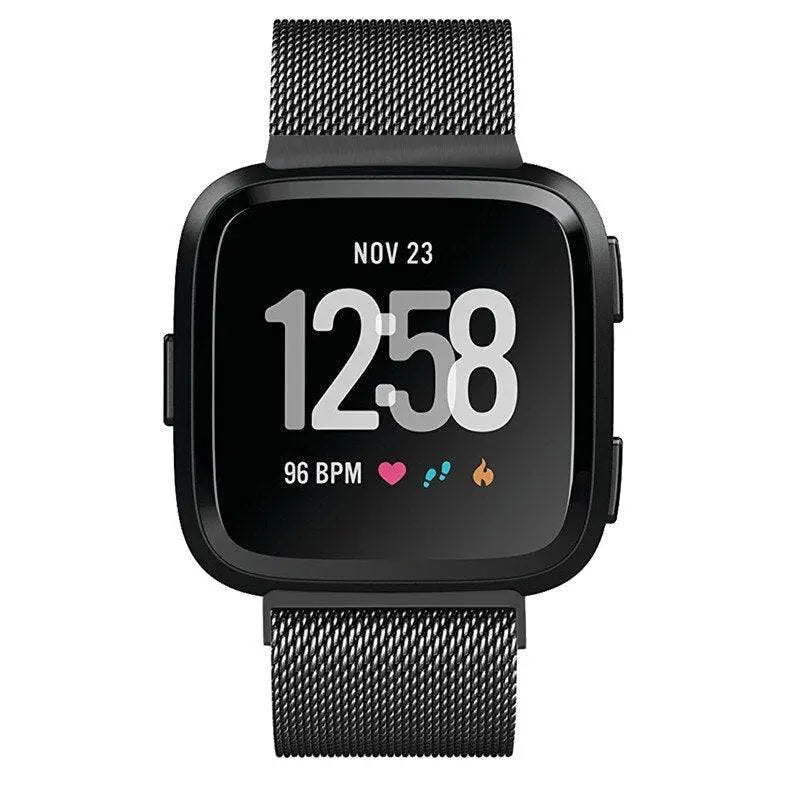 Milanese Loop Wristband for Fitbit Versa – Adjustable Stainless Steel Mesh Strap with Magnetic Closure