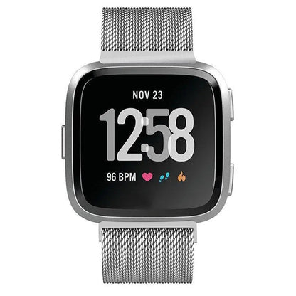Milanese Loop Wristband for Fitbit Versa – Adjustable Stainless Steel Mesh Strap with Magnetic Closure