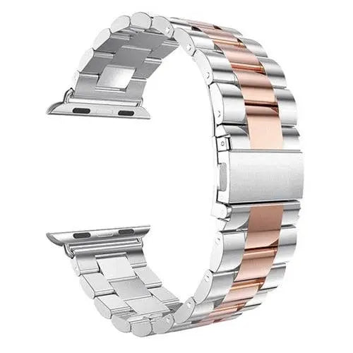 Precision Stainless Steel Link Bracelet for Apple Watch – 38mm to 49mm Connector Fit – Adjustable Wrist Band with Butterfly Clasp for