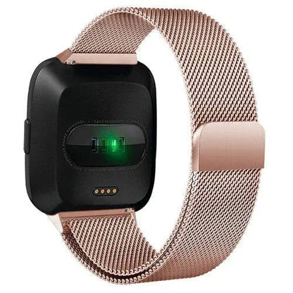 Milanese Loop Wristband for Fitbit Versa – Adjustable Stainless Steel Mesh Strap with Magnetic Closure