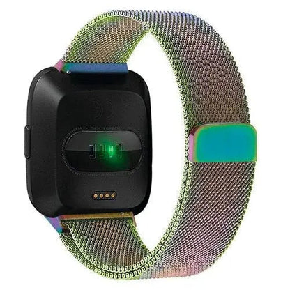 Milanese Loop Wristband for Fitbit Versa – Adjustable Stainless Steel Mesh Strap with Magnetic Closure