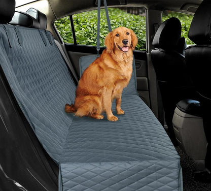 Dog Car Seat Cover with Safety Clips & Mesh Center | Eco-Friendly Design for Secure Travel