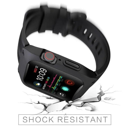 Rugged Protective Case & Band Set for 44mm Apple Watch Series 4/5 – Dual-Layer Defense with Sport Strap