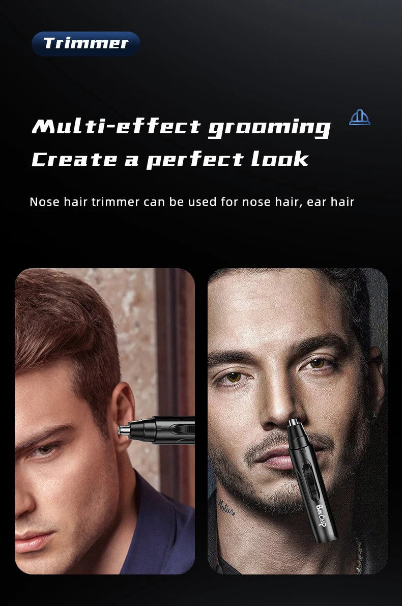 Cordless USB Rechargeable Facial Hair Trimmer for Nose and Ears with Stainless Steel Blades for Men and Women