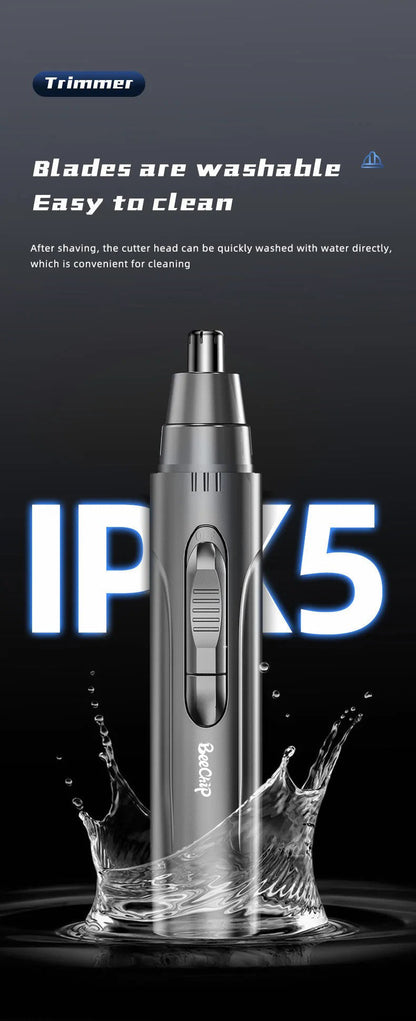 Cordless USB Rechargeable Facial Hair Trimmer for Nose and Ears with Stainless Steel Blades for Men and Women