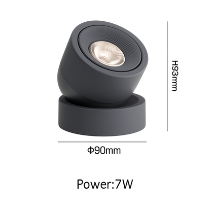 Adjustable Surface Mount LED Spotlight – 7W COB Ceiling Accent Light with 360° Rotation for Home & Commercial Use