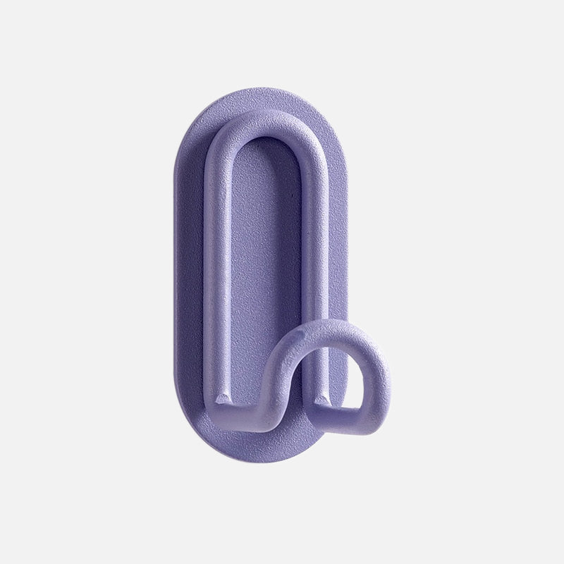 Adhesive Metal Hooks for Bathroom & Kitchen Storage — Dual-Hook Design, No Drilling, Lightweight Organizer for Keys, Towels, Accessories