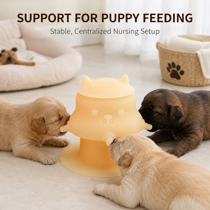 Ortekor 4-Nipple Silicone Nursing Feeder for Kittens & Puppies - Easier Litter Feeding with a Suction Base