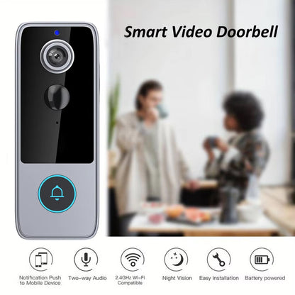 Smart Wireless Video Doorbell with HD Camera, Two-Way Talk & Motion Alerts – No Monthly Fees, Weather Resistant, Night Vision for Front
